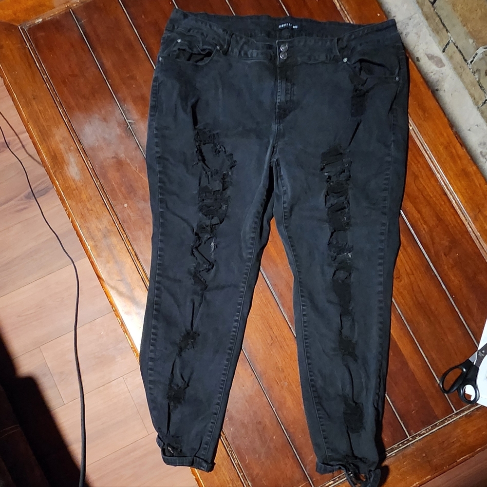 Almost Famous Black Deconstructive Jeans
